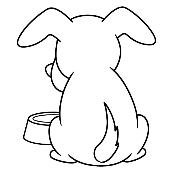 Coloriage Dessin Chien Vu de Dos à imprimer