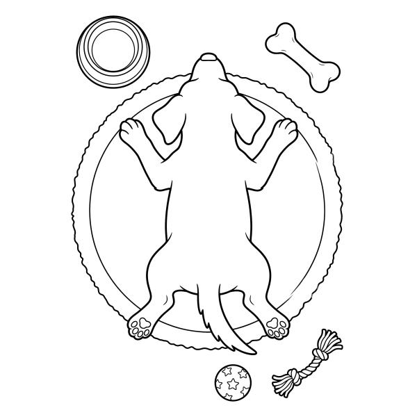 Coloriage Dessin Chien Vu du Dessus à imprimer