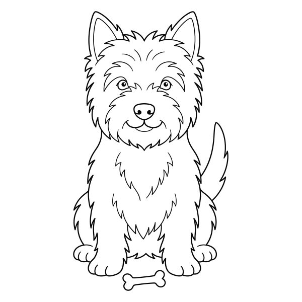 Coloriage Dessin Chien Westie à imprimer