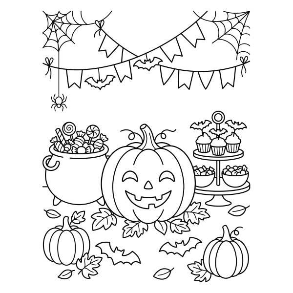 Coloriage Dessin Citrouille Halloween Gratuit à imprimer