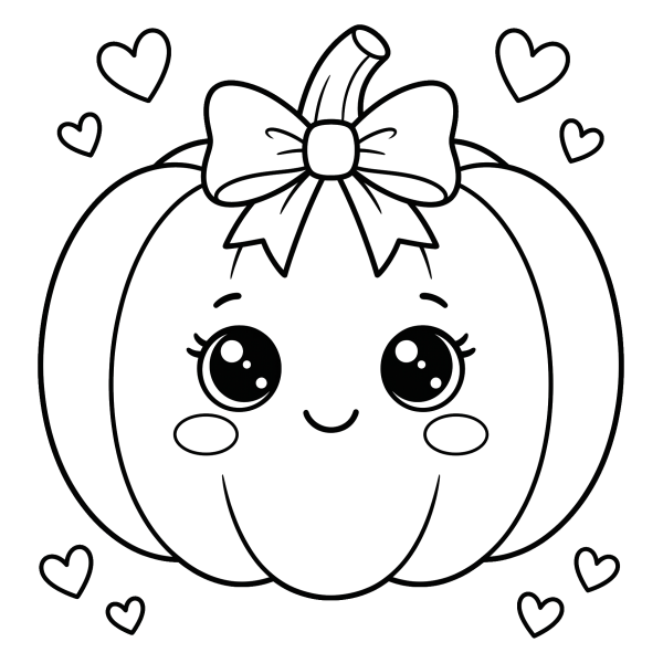 Coloriage Dessin Citrouille Halloween Mignonne à imprimer