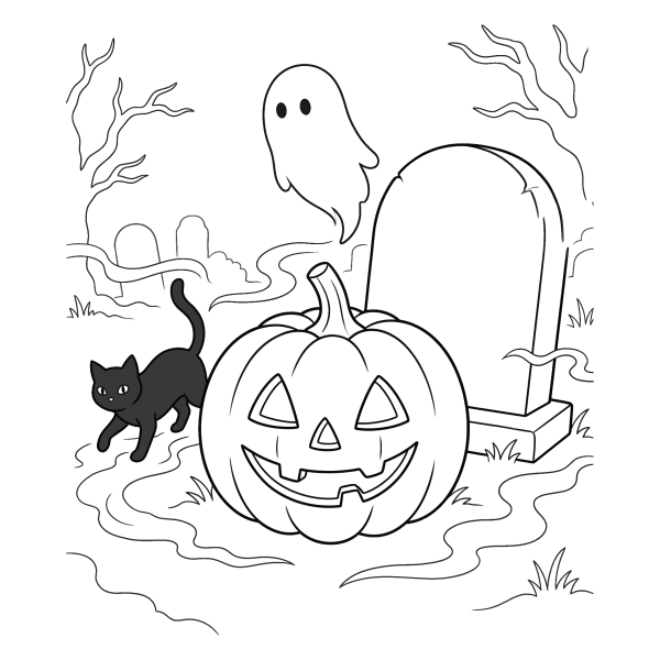 Coloriage Dessin Citrouille Halloween Peur à imprimer