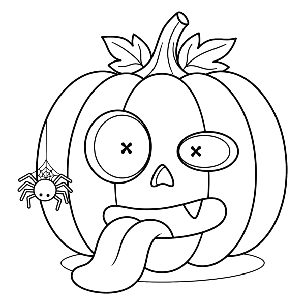 Coloriage Dessin Citrouille Halloween Rigolote à imprimer
