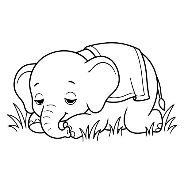 Coloriage Dessin Éléphant Bébé à imprimer