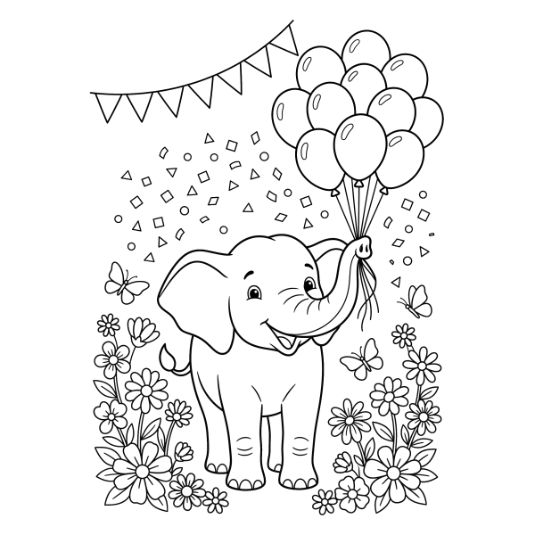 Coloriage Dessin Éléphant Couleur à imprimer