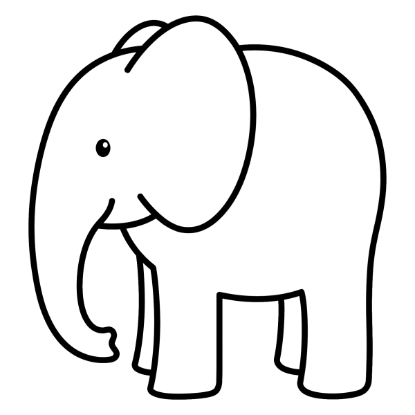 Coloriage Dessin Éléphant Facile Maternelle à imprimer