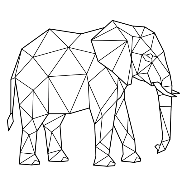 Coloriage Dessin Éléphant Géométrique à imprimer