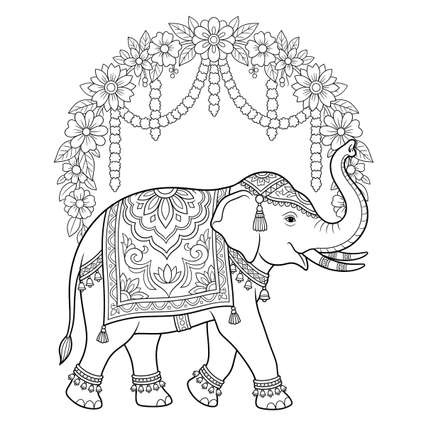 Coloriage Dessin Éléphant Inde à imprimer