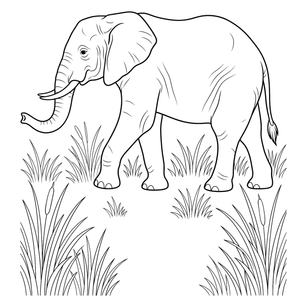 Coloriage Dessin Éléphant Profil à imprimer
