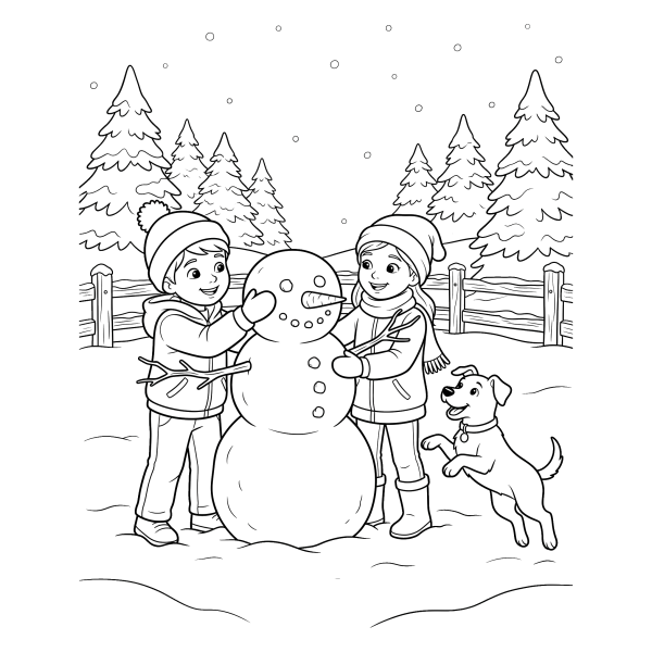 Coloriage Dessin en Hiver à imprimer