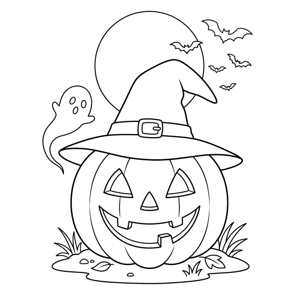 Coloriage Dessin Halloween Citrouille à imprimer