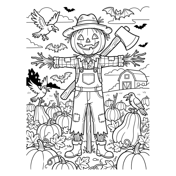 Coloriage Dessin Halloween Hache à imprimer