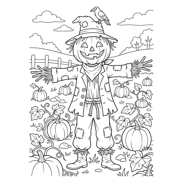 Coloriage Dessin Halloween Homme Citrouille à imprimer