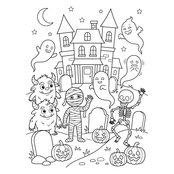 Coloriage Dessin Halloween Horreur à imprimer