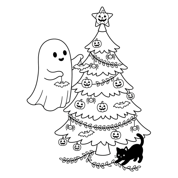 Coloriage Dessin Halloween Noël à imprimer