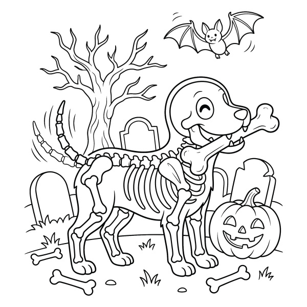 Coloriage Dessin Halloween Os à imprimer