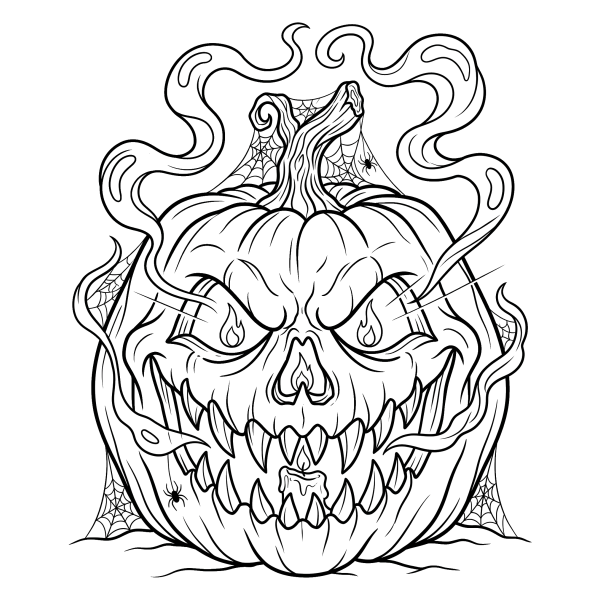 Coloriage Dessin Halloween qui Fait Peur Réaliste à imprimer