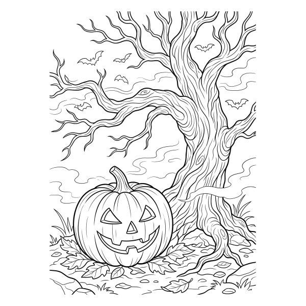Coloriage Dessin Halloween Réaliste qui Fait Peur à imprimer