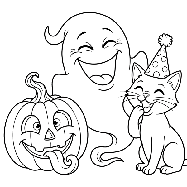 Coloriage Dessin Halloween Rigolo à imprimer