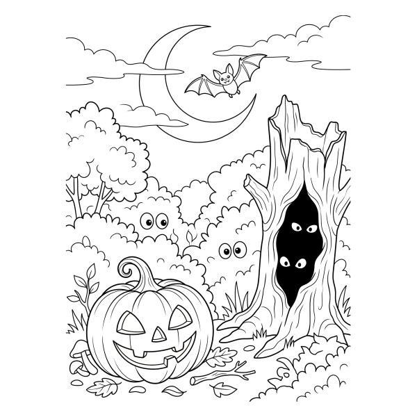 Coloriage Dessin Halloween Yeux à imprimer