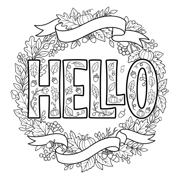 Coloriage Dessin Hello Automne à imprimer