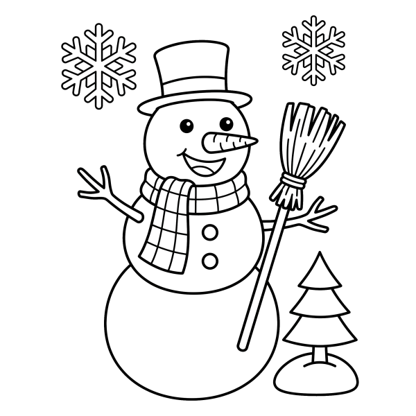 Coloriage Dessin Hiver Facile à Faire à imprimer