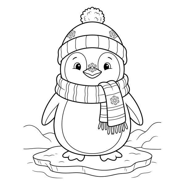 Coloriage Dessin Hiver Facile à imprimer