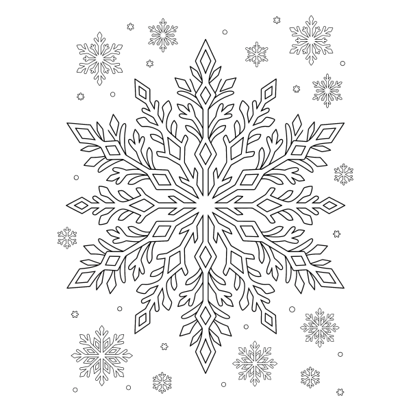 Coloriage Dessin Hiver Flocon à imprimer