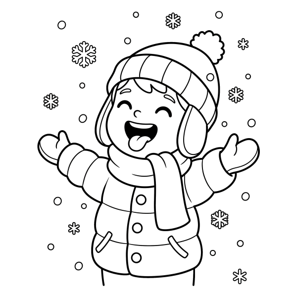 Coloriage Dessin Hiver Neige à imprimer