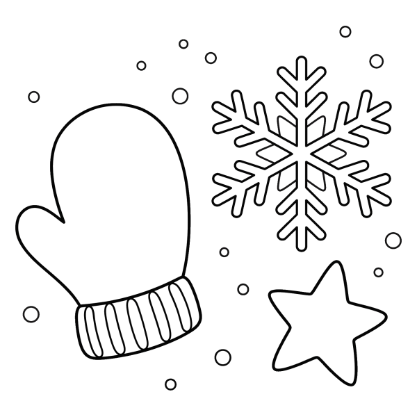 Coloriage Dessin Hiver Simple à imprimer