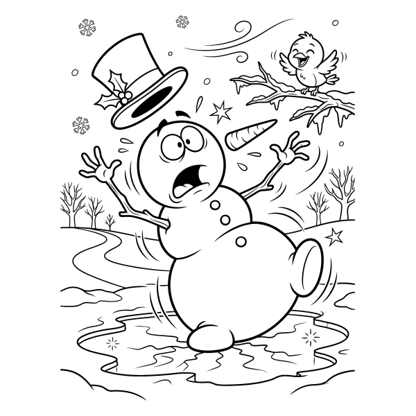 Coloriage Dessin Humour Hiver à imprimer