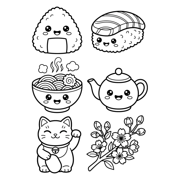 Coloriage Dessin Kawaii Japonais à imprimer