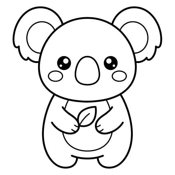 Coloriage Dessin Kawaii Koala Facile à imprimer
