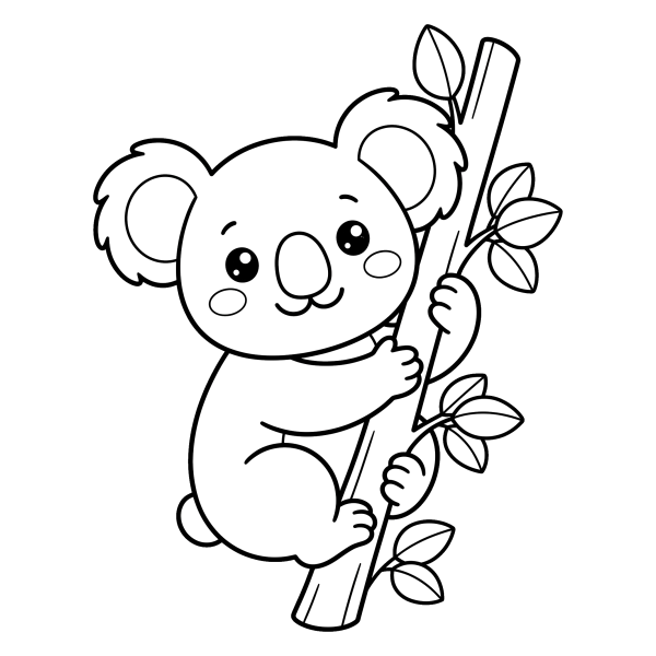 Coloriage Dessin Kawaii Koala à imprimer