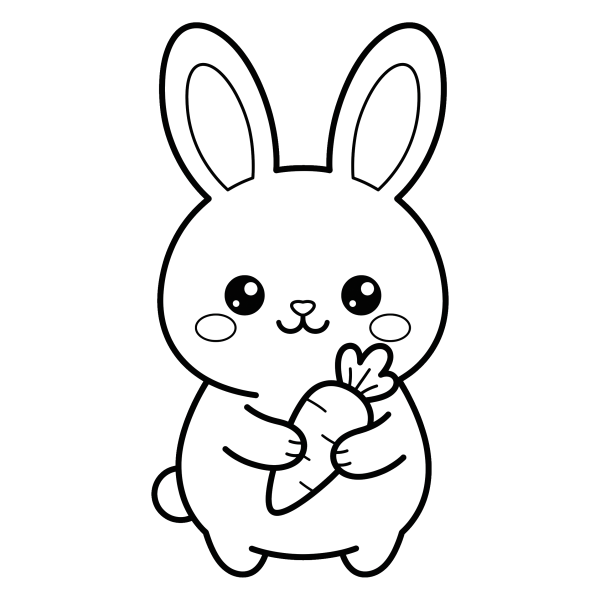Coloriage Dessin Kawaii Lapin à imprimer