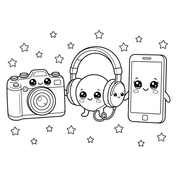 Coloriage Dessin Kawaii Objet à imprimer