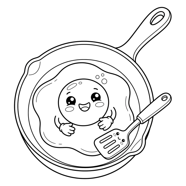 Coloriage Dessin Kawaii Œuf à imprimer