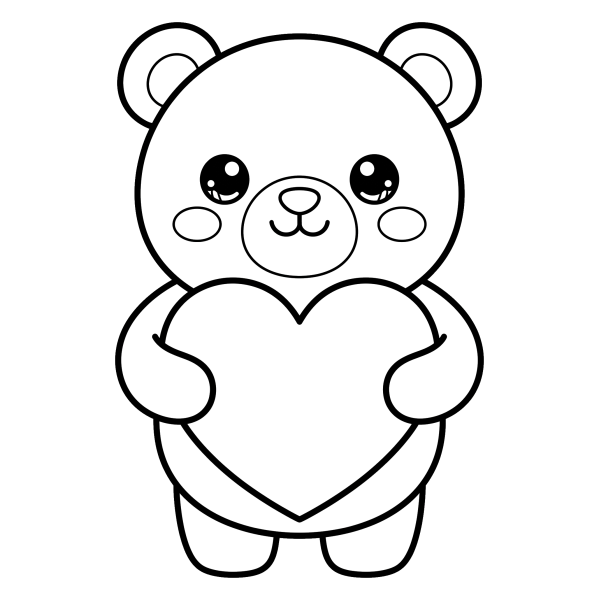 Coloriage Dessin Kawaii Ours à imprimer