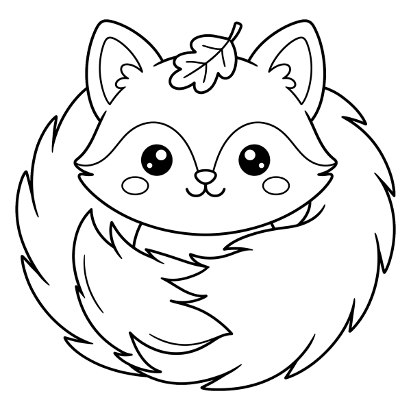 Coloriage Dessin Kawaii Renard à imprimer