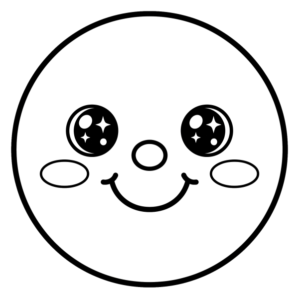 Coloriage Dessin Kawaii Visage à imprimer