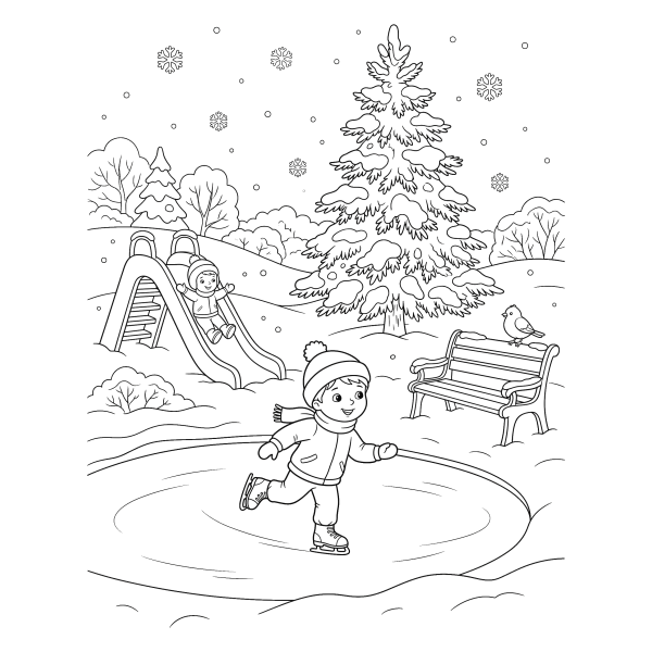 Coloriage Dessin l'Hiver à imprimer