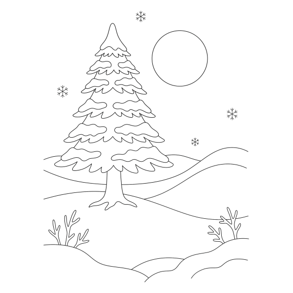 Coloriage Dessin Noël Aquarelle à imprimer