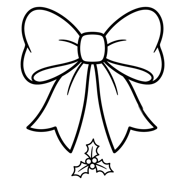 Coloriage Dessin Noël Nœud à imprimer