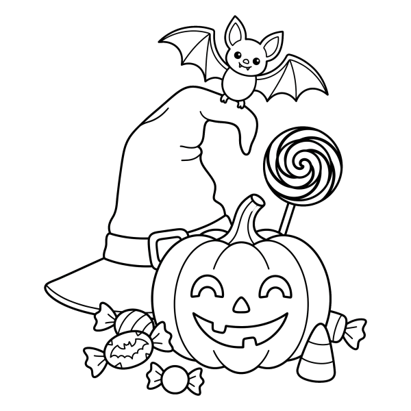 Coloriage Dessin pour Halloween à imprimer