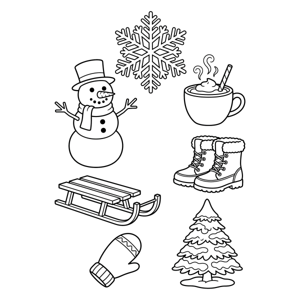 Coloriage Dessin Thème Hiver à imprimer