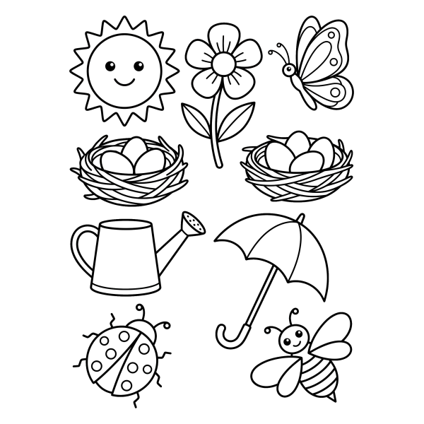 Coloriage Dessin Thème Printemps à imprimer
