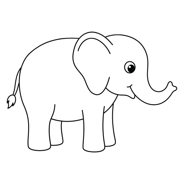 Coloriage Dessin un Éléphant à imprimer