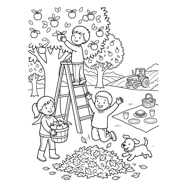 Coloriage Dessin Vacances Automne à imprimer