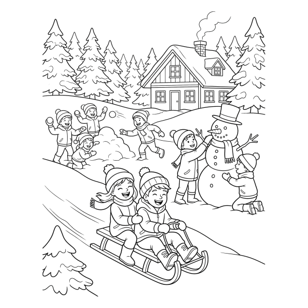 Coloriage Dessin Vacances Hiver à imprimer