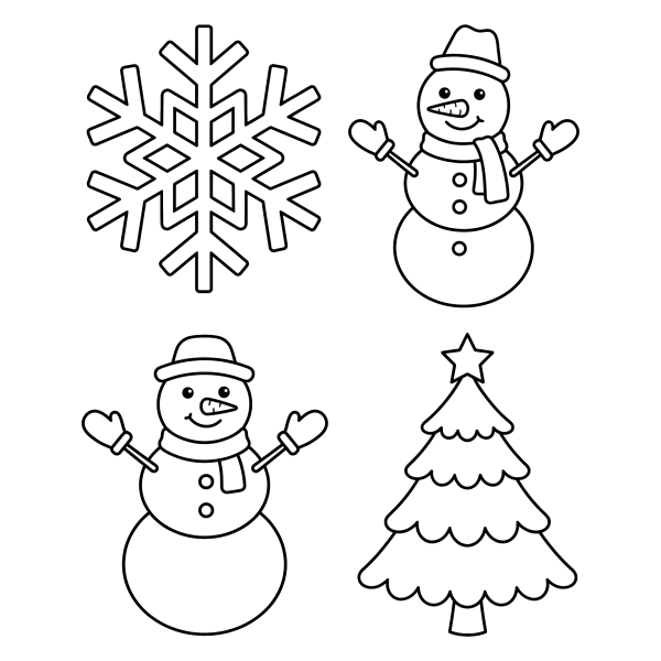 Coloriage Dessin Vitre Hiver Facile à imprimer